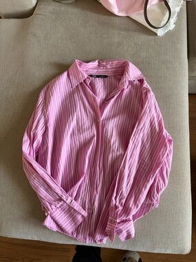 Zara Poplin Stripped Button Down